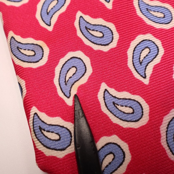 Ben Silver Silk Necktie Paisley Print Business Casual Breuer Tie - Minor Flaws - Picture 5 of 10